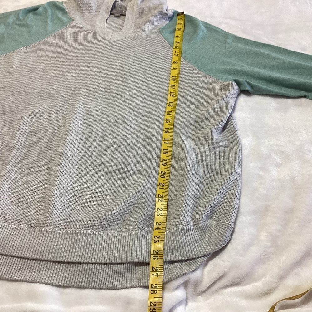 NWOT Evolution by Cyrus Gray Green Colorblock Waffle Knit Hoodie 2X Baseball - Picture 5 of 7